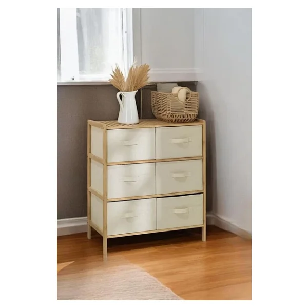 Digithome Bambu 6 Çekmeceli Dolap Çok Amaçlı Düzenleyici Organizer Şifonyer DB-0016 - Görsel 3