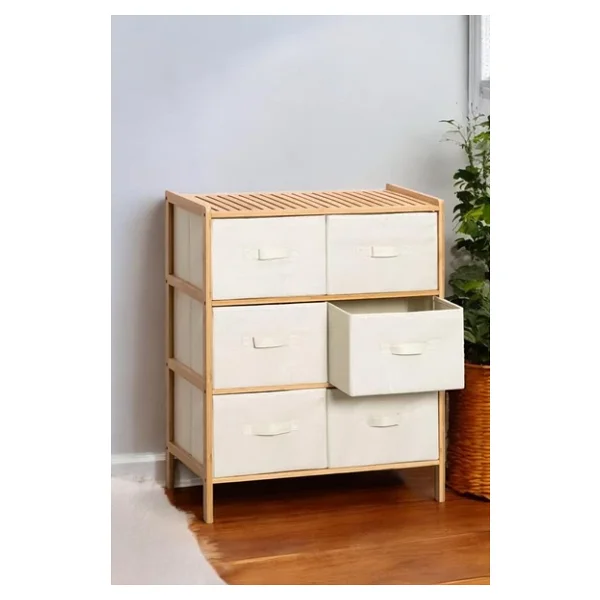 Digithome Bambu 6 Çekmeceli Dolap Çok Amaçlı Düzenleyici Organizer Şifonyer DB-0016 - Görsel 4