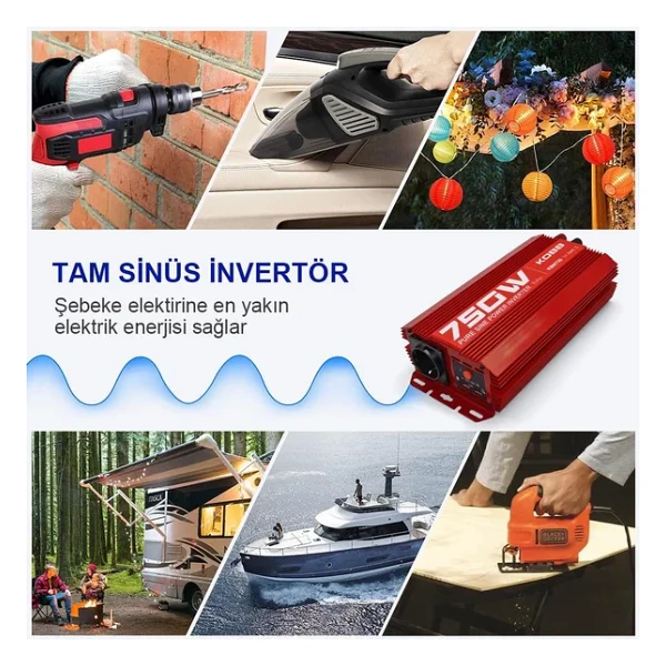 Kobb KBN750 12 V 220 V 750 W Tam Sinüs Dönüştürücü İnverter - Görsel 10