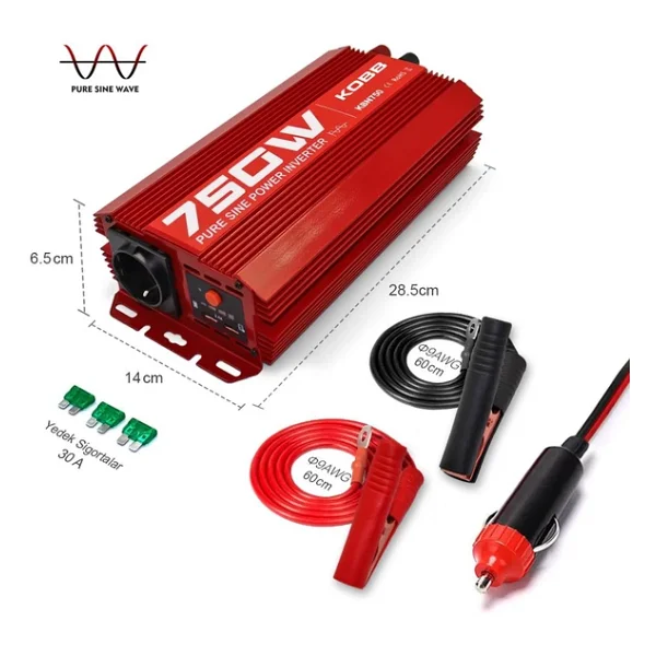 Kobb KBN750 12 V 220 V 750 W Tam Sinüs Dönüştürücü İnverter - Görsel 3