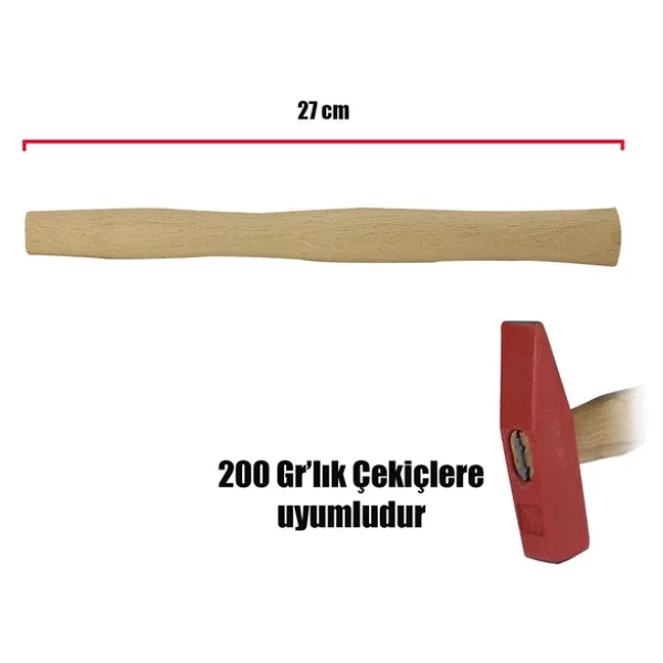Eltos Çekiç Sapı 200 Gr Ergonomik Ahşap Sap 27 cm - Görsel 2
