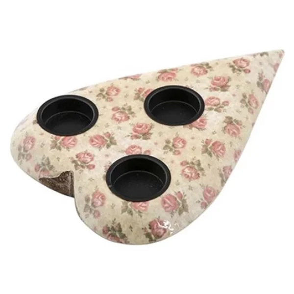 Vitale Şiva Çiçek Desenli Krem T-light 19x4 cm AK.FQ0008 - Görsel 5