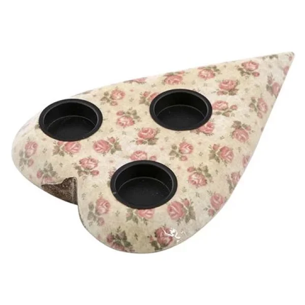Vitale Şiva Çiçek Desenli Krem T-light 19x4 cm AK.FQ0008 - Görsel 2