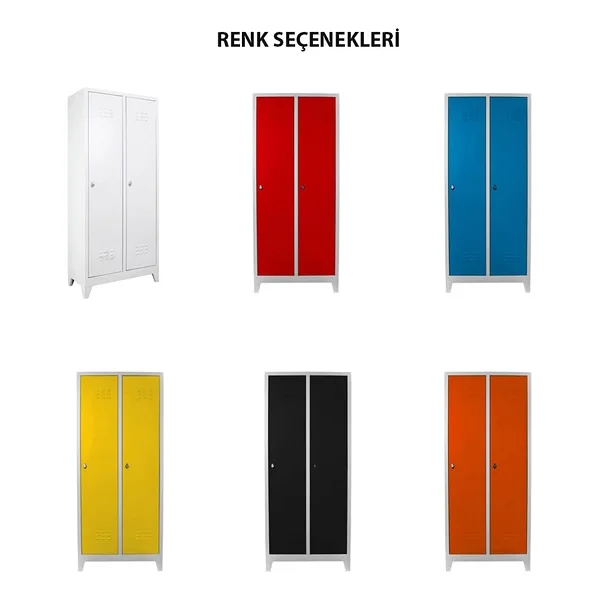 Jessan Ofis Standart 2'li Gri-Siyah Soyunma Dolabı - Görsel 4