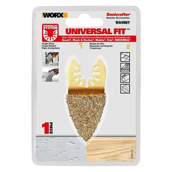 WORX WA4967 Çok Amaçlı Raspalama Makinası İçin 33x33mm Karbür Kaplama Harç, Boya, Yapıştırıcı Universal Parmak Zımpara Başlığı - Görsel 8