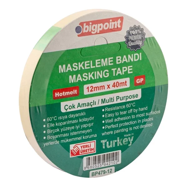 Bigpoint Maskeleme Bandı 12MM x 40M - Görsel 2