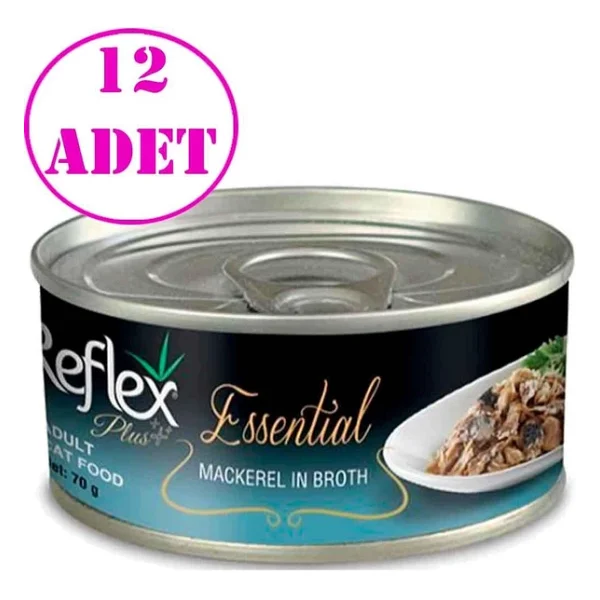 Reflex Plus Essential Uskumrulu 70 gr 12'li Yetişkin Konserve Kedi Maması - Görsel 6