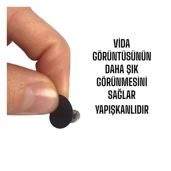 200 Adet Siyah Vida Kapatici Yapiskanli Vida Tapasi Tipasi Kapagi Vida Gizleyici - Görsel 2
