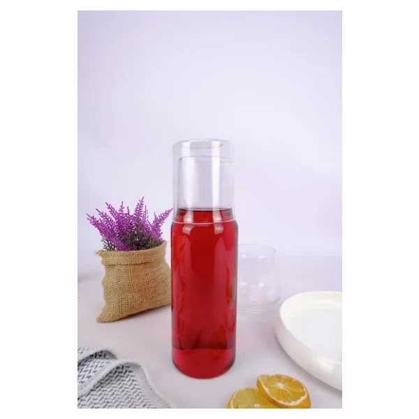 Digithome Cam Kapaklı Başucu Su ve Meşrubat Sürahisi Karaf Şişe 600 ml - H2O75975 C1-1-18 - Görsel 5