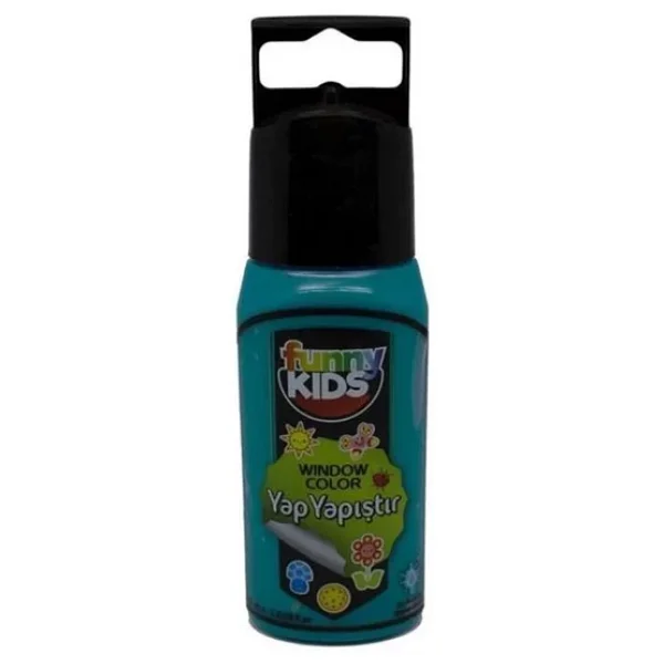 Funny Kids 60 cc Yap Yapıştır Cam Boyası Turkuaz - Görsel 3