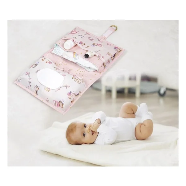 Baby Kullanımı Kolay Desenli Alt Bakım Çantası (pembe) - Görsel 6