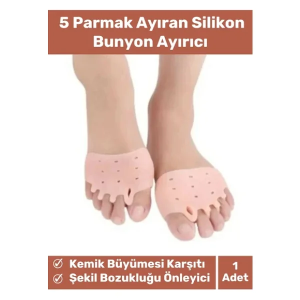 Valgus Silikon Ayak Bunyon Kemik Koruyucu Makaralı Ayak Gömleği Halluks Parmak Ayırıcı Düzenleyici - Görsel 2