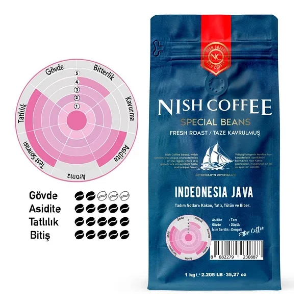 Nish Special Beans Endonezya Java Filtre Kahve 1 kg - Görsel 3