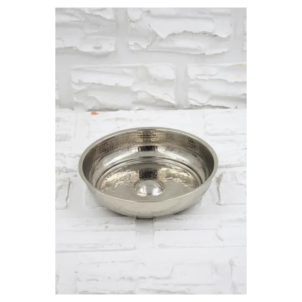 Turna Bakır Kurnacı Hamam Tası 20 Cm El Dövme Nikel Turna4054-2 - Görsel 4