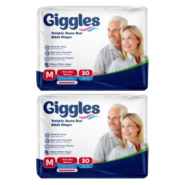 Giggles Belbantlı Orta Boy M 30'lu 2 Adet Hasta Bezi - Görsel 4