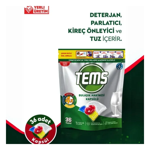 Tems Bulaşık Makinesi Tableti 36'lı - Görsel 6