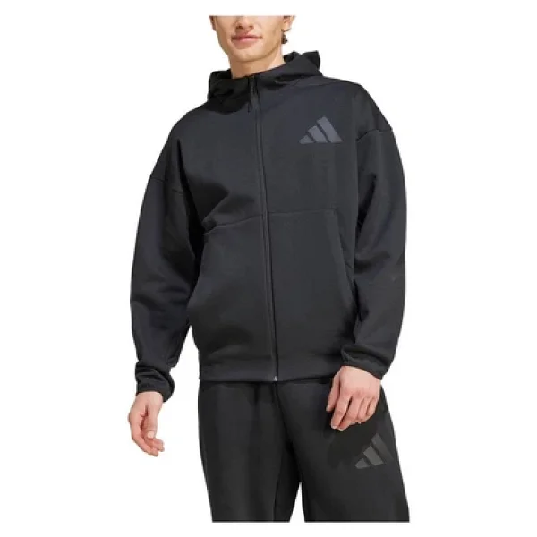 Adidas Z.N.E. JE7538 Kapüşonlu Siyah Erkek Eşofman Üstü - Görsel 4