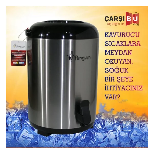 Penguen 1295C 9.5 lt Çelik Termos - Görsel 8