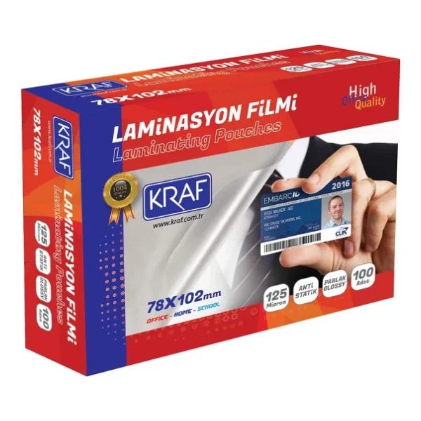 Kraf 2127 78x102 mm 125 Micron 100'lü Laminasyon Filmi - Görsel 2