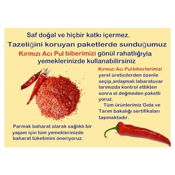 Parmak Baharat Zehir Acı Frenk 1000 gr Pul Biber - Görsel 6