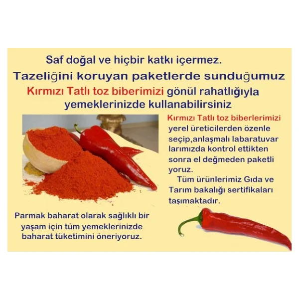 Parmak Baharat Tatlı Toz Biber 1 kg - Görsel 8