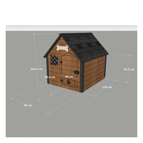 Mandu Isı Yalıtımlı XLarge Ahşap Köpek Kulübesi - Görsel 7
