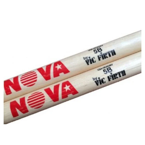 Vıcfırth N5B Baget(Çift) Nova 5B Wood, Hickory, 16"x0.595" Med - Görsel 3