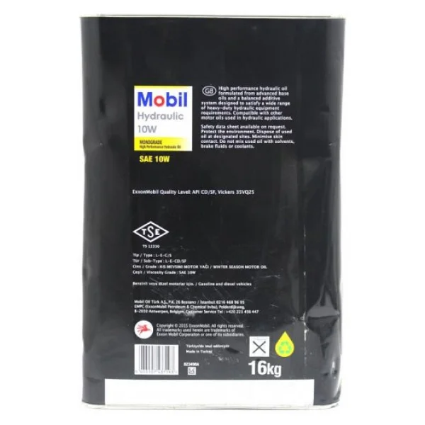 Mobil Hydraulic 10W 16 Kg Tek Dereceli Hidrolik Yağı - Görsel 6