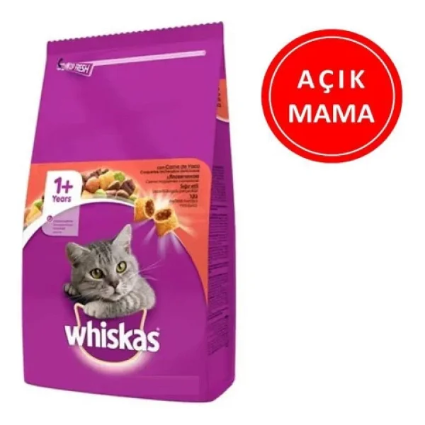 Whiskas Biftekli ve Sebzeli 1 kg Yetişkin Kedi Maması - Açık Paket - Görsel 3