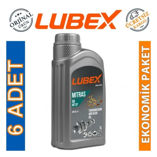Lubex Mitras MT EP 80 1 Lt Manuel Şanzıman Yağı (6 Adet) - Görsel 4