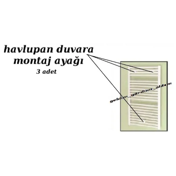 Havlupan Banyopan Radyatör Beyaz Duvara Montaj Seti Ayağı - Görsel 5
