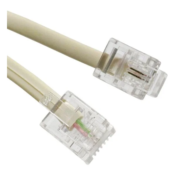 Ayt Telefon Hat Kablosu 10 Metre 2 Pin Soketli Jack Soketleri Takılı Hazır Sabit Telefon Kablosu - Görsel 3