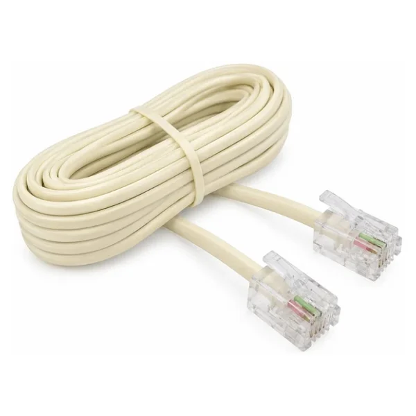 Ayt Telefon Hat Kablosu 10 Metre 2 Pin Soketli Jack Soketleri Takılı Hazır Sabit Telefon Kablosu - Görsel 4