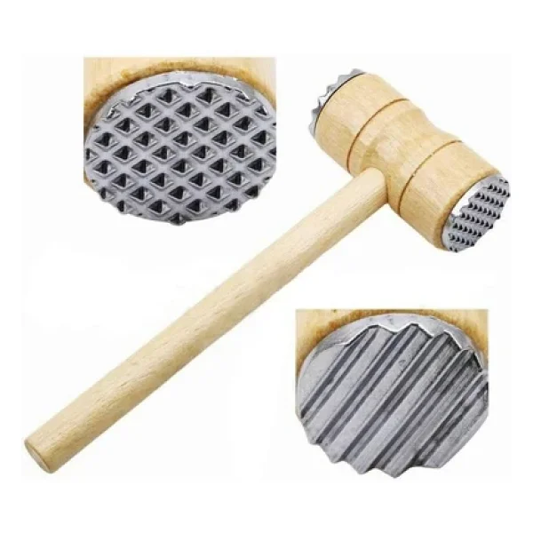 Ahşap Saplı Alüminyum Zeytin Kıracağı Et Döveceği Ezici Yumuşatıcı Tokmak - Görsel 5