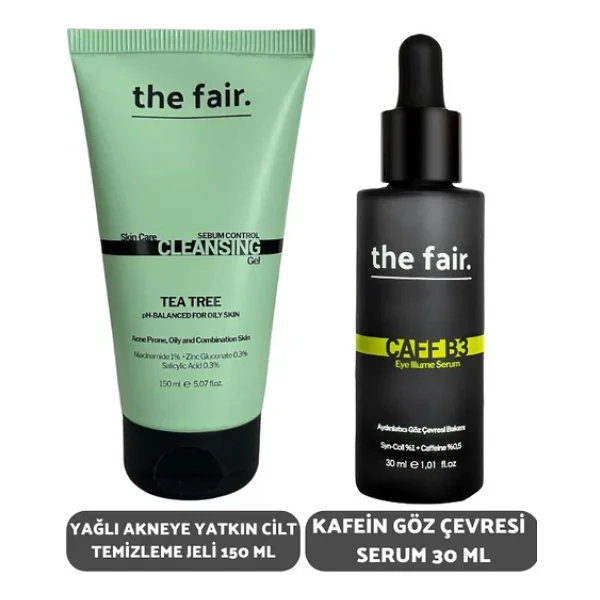 the fair. Yağlı Akneye Yatkın Cilt Temizleme Jeli 150 ml ve Kafein Göz Çevresi Serum 30 ml - Görsel 2