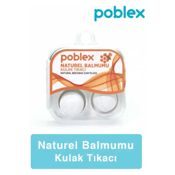 Poblex Naturel Balmumu Kulak Tıkacı 1 Çift (2 ADET) Kutulu - Görsel 3