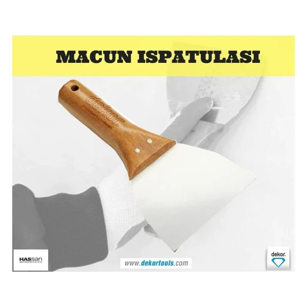 Dekor 008 14 cm Ahşap Saplı Macun Spatulası - Görsel 3
