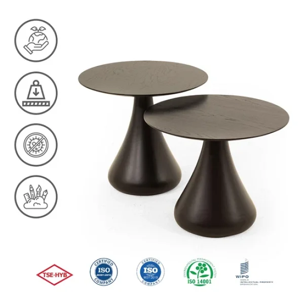 Mushroom Set Sehpa Mantar Sehpa Siyah Rehome - Görsel 8