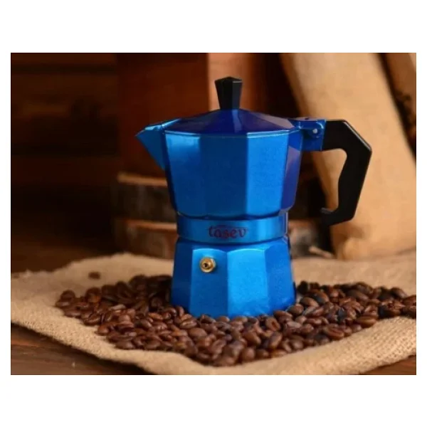 Taşev Piccolo 3 Fincan Mavi Moka Pot - Görsel 4