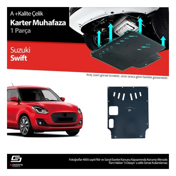 S-dizayn Suzuki Swift Çelik Karter Muhafaza 2018 Üzeri A+ Kalite - Görsel 2
