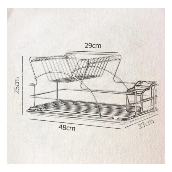 Geseus Home Iki Katlı Tabaklık Bulaşıklık Mat Siyah KB009S - Görsel 8