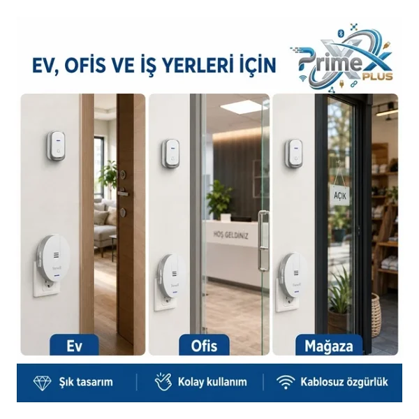 PrimeX Starwill Priz Beslemeli 32Pol. Melodi Kablosuz Zil Kapı Zili 220V, 433mhz Kablosuz Kapı Zili - Görsel 5