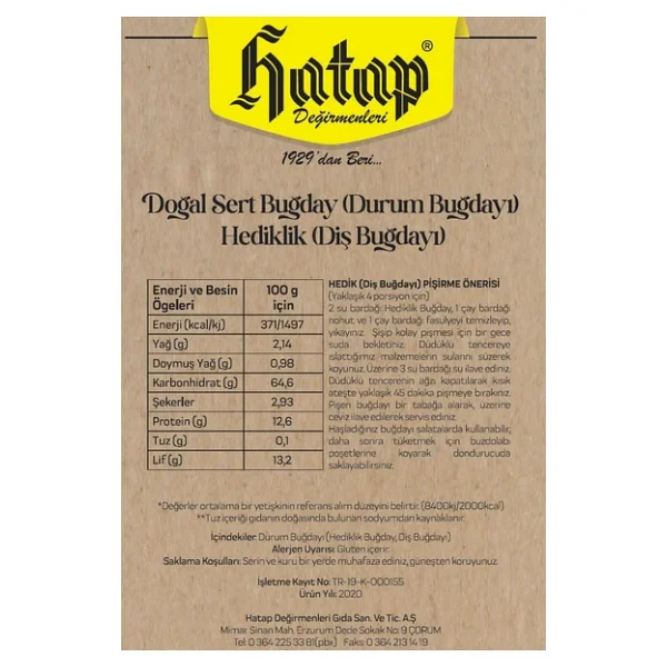 Hatap Değirmenleri Hediklik Buğday 500 gr - Görsel 5