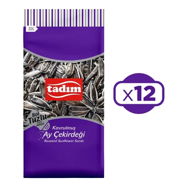 Tadım Ayçekirdeği 180 gr Bol Tuzlu Kavrulmuş Siyah x 12 Adet - Görsel 7