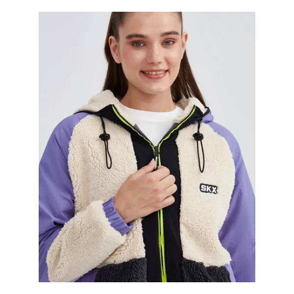 Skechers Outdoor Fleece Full Zip Sherpa S232311 Kapüşonlu Kadın Mont - Görsel 8