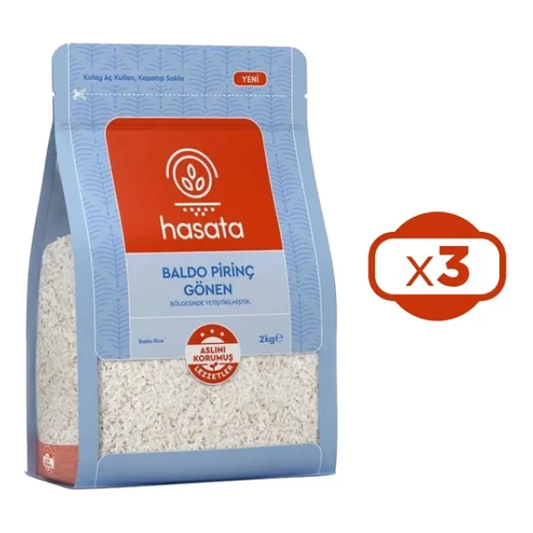 Hasata Gönen Baldo Pirinç 2 kg x 3 Adet - Görsel 7