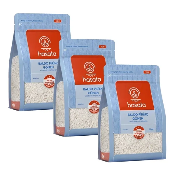 Hasata Gönen Baldo Pirinç 2 kg x 3 Adet - Görsel 6