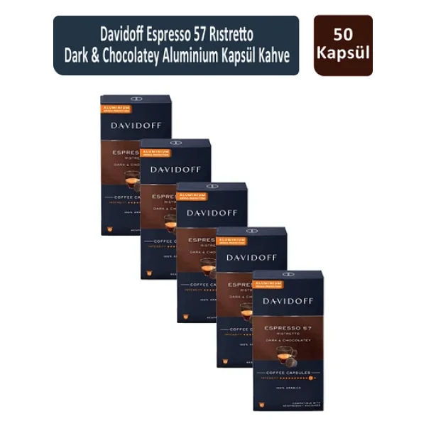 Davidoff Espresso 57 Ristretto Dark ve Chocolatey Kapsül Kahve 10'lu 5 Adet - Görsel 6
