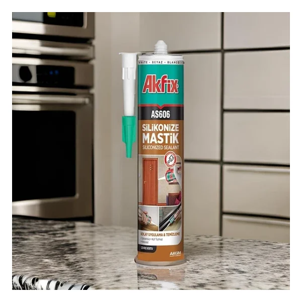 Akfix AS606 500 gr Siyah Silikonize Mastik - Görsel 5
