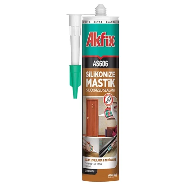 Akfix AS606 500 gr Siyah Silikonize Mastik - Görsel 4